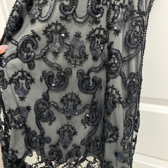 Heaven & Hell Black Beaded Fringe Flapper Dress – Size M - Picture 14 of 15